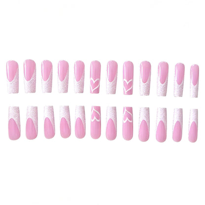 Glamourös Herz Design Acryl Nagelverlängerungen Brehn