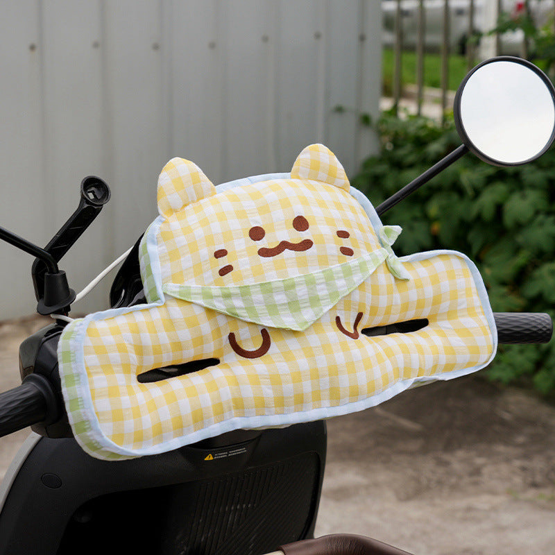 Gepolstertes Lenker-Handmuff für Roller mit niedlichem Plüsch-Katzenmotiv