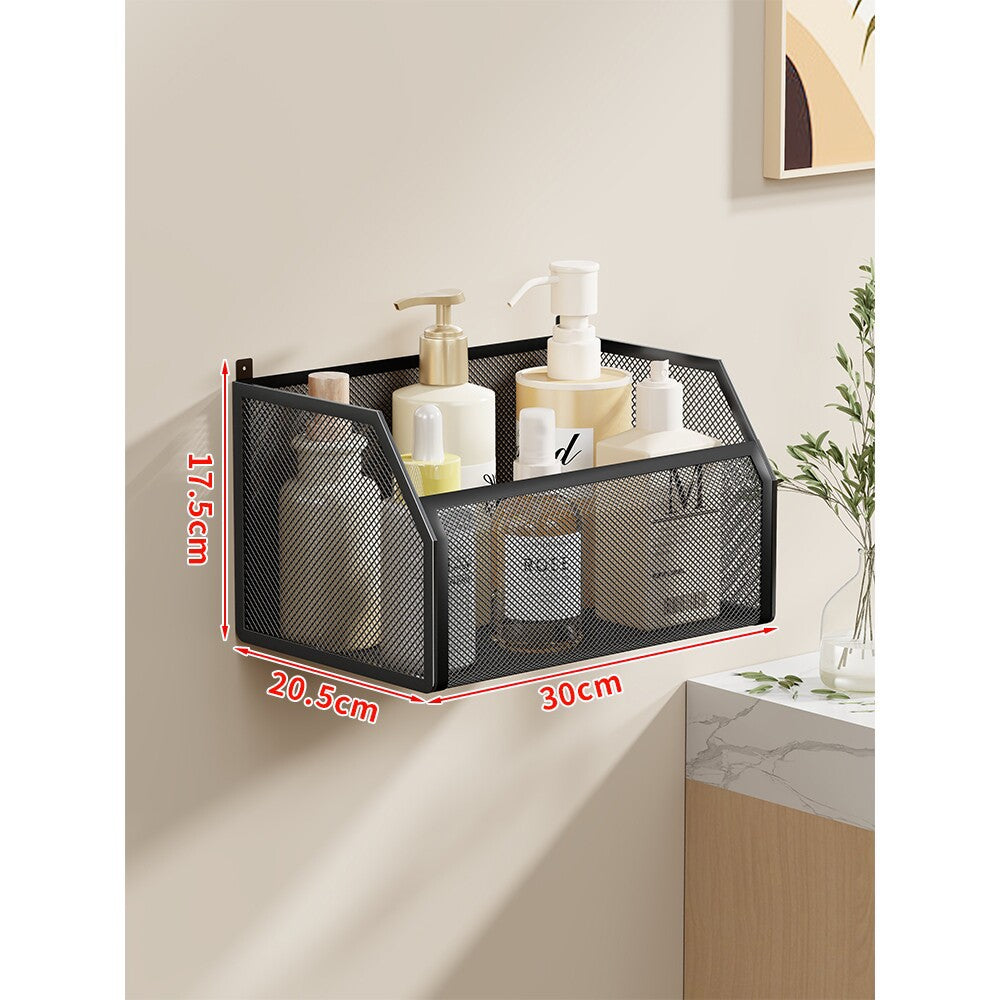 Wandmontierter Metall-Mesh-Vanität-Organizer-Regal mit verborgener Montage