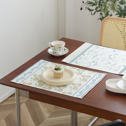 Floraler gewebter Badteppich mit Jacquard-Struktur, saugfähiger Baumwolloberfläche und rutschfester Unterseite Brehn