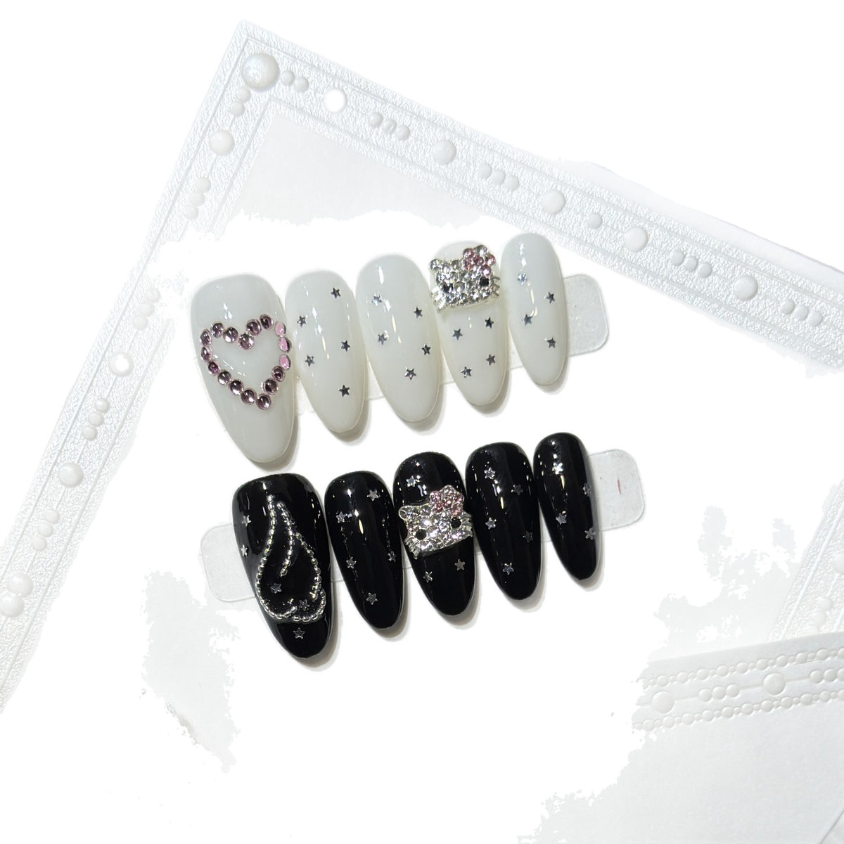 Elegante Sternenhimmel Kunst Press-On Nagelset Brehn