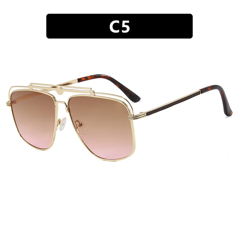 Damen elegante quadratische Sonnenbrille mit goldenen Akzenten Brehn