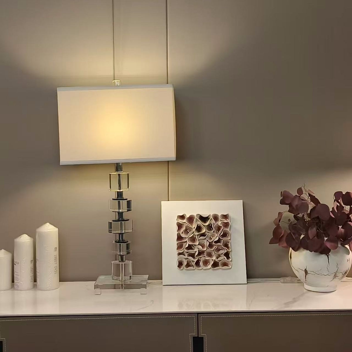 Moderne Kristallblock Tischlampe