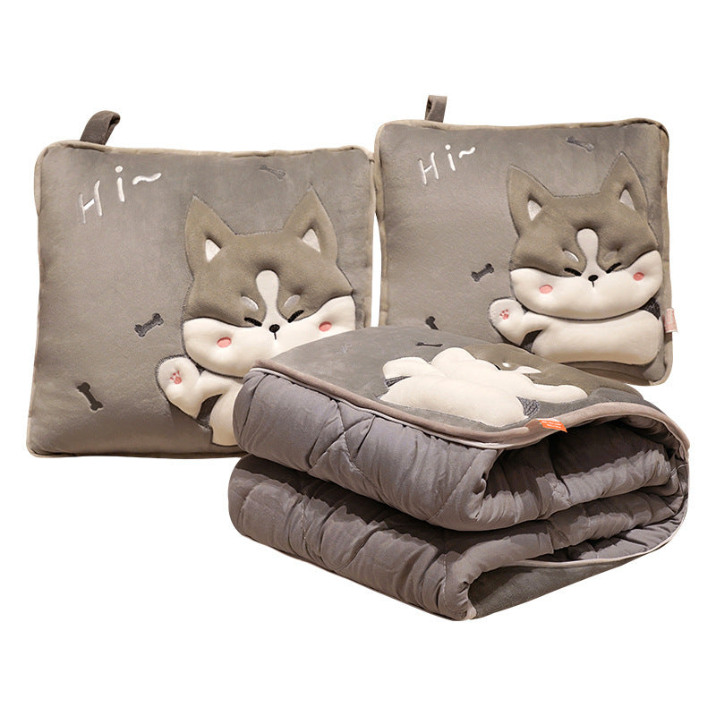 Plüsch Hunde Kissen und Decke Set Brehn