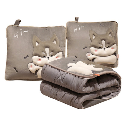 Plüsch Hunde Kissen und Decke Set Brehn