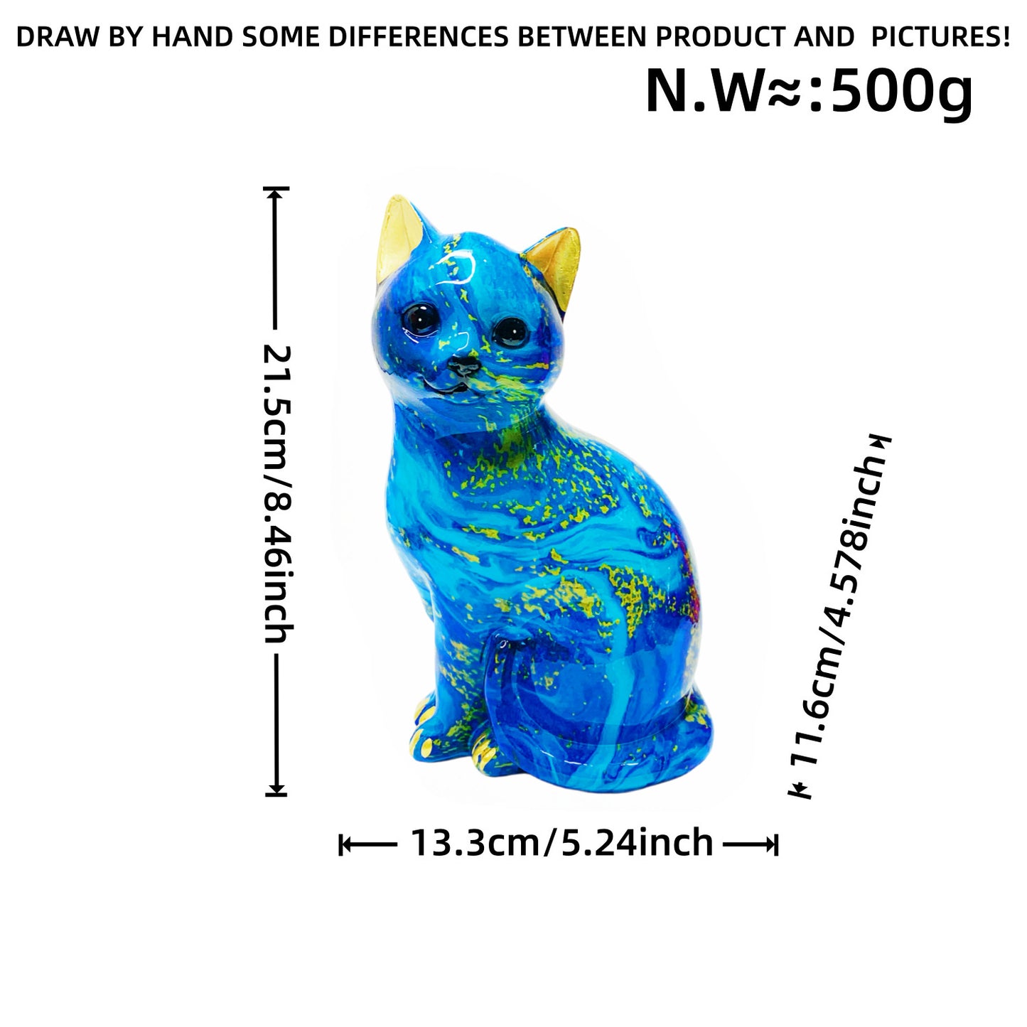 Künstlerische Katzenfigur in lebhaftem Design Brehn