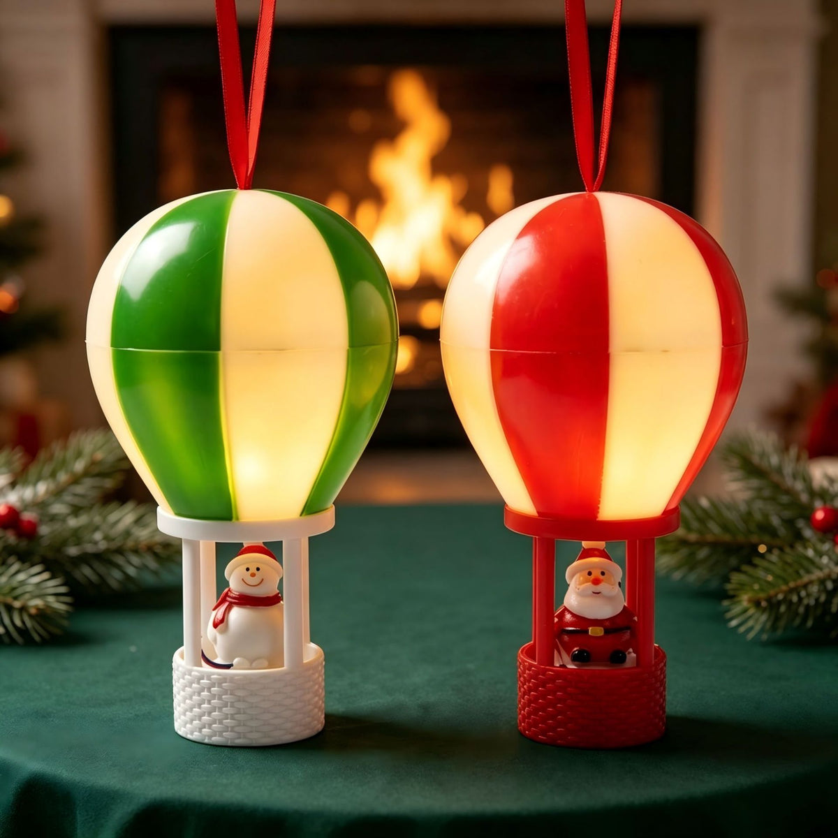 Weihnachtsdeko Heißluftballon mit Schneemann