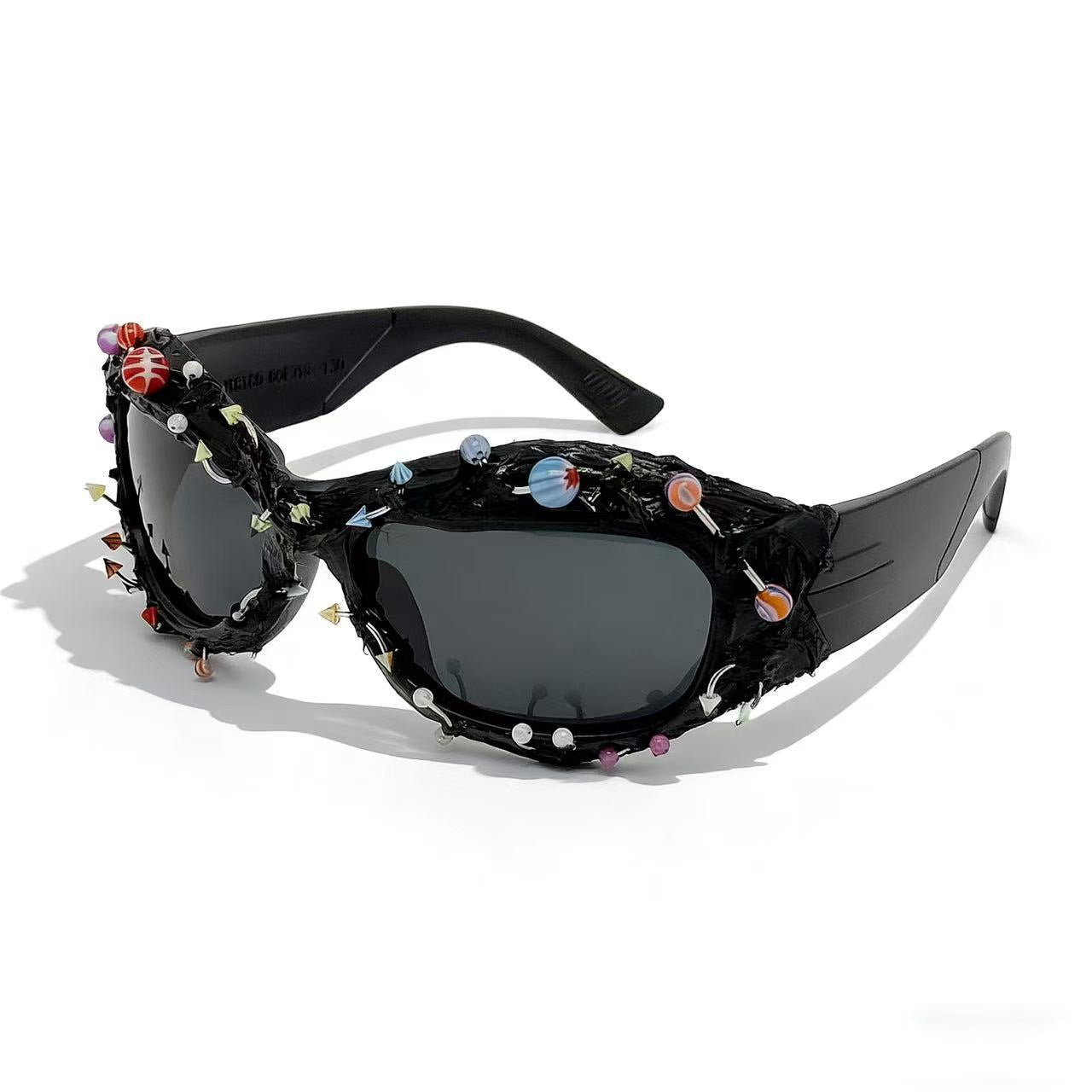 Damen Sonnenbrille mit kreativem Dekor und markantem Rahmen Brehn