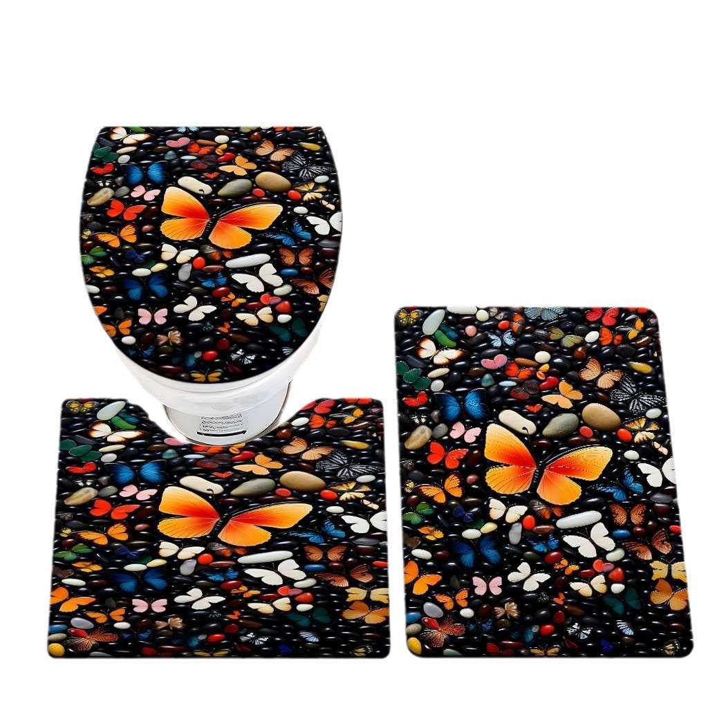 Dekorative Stein und Schmetterling Badezimmermatte Set Brehn