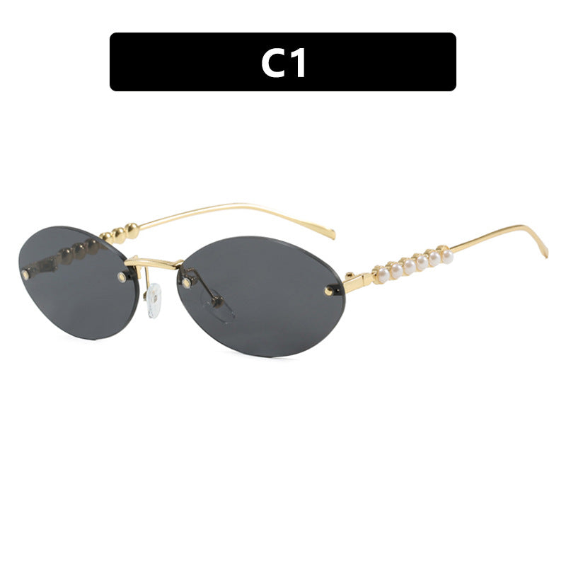 Damen stilvolle ovale Sonnenbrille mit eleganten Verzierungen Brehn