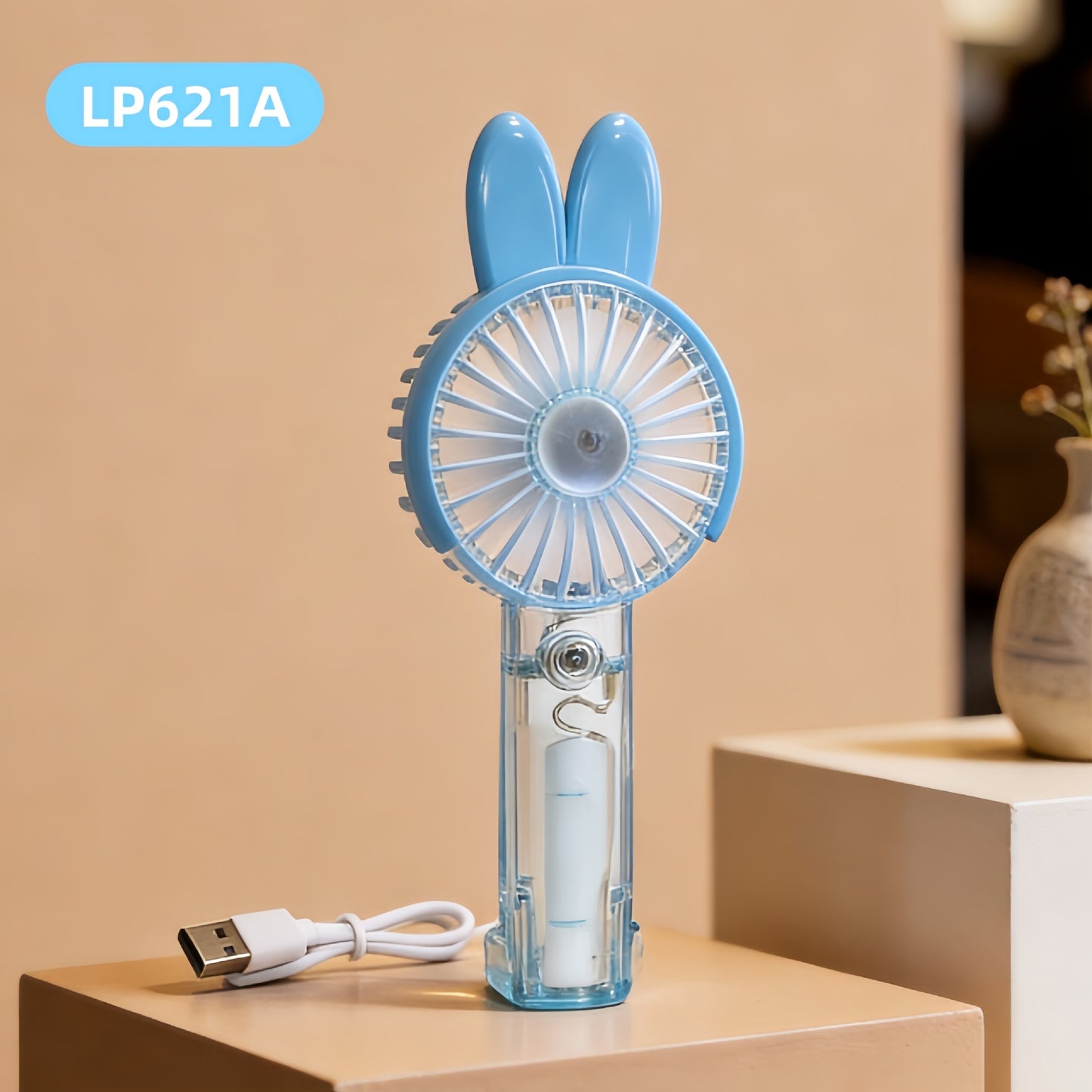 Damen Tragbarer Handventilator mit LED-Beleuchtung und Sprühfunktion Brehn
