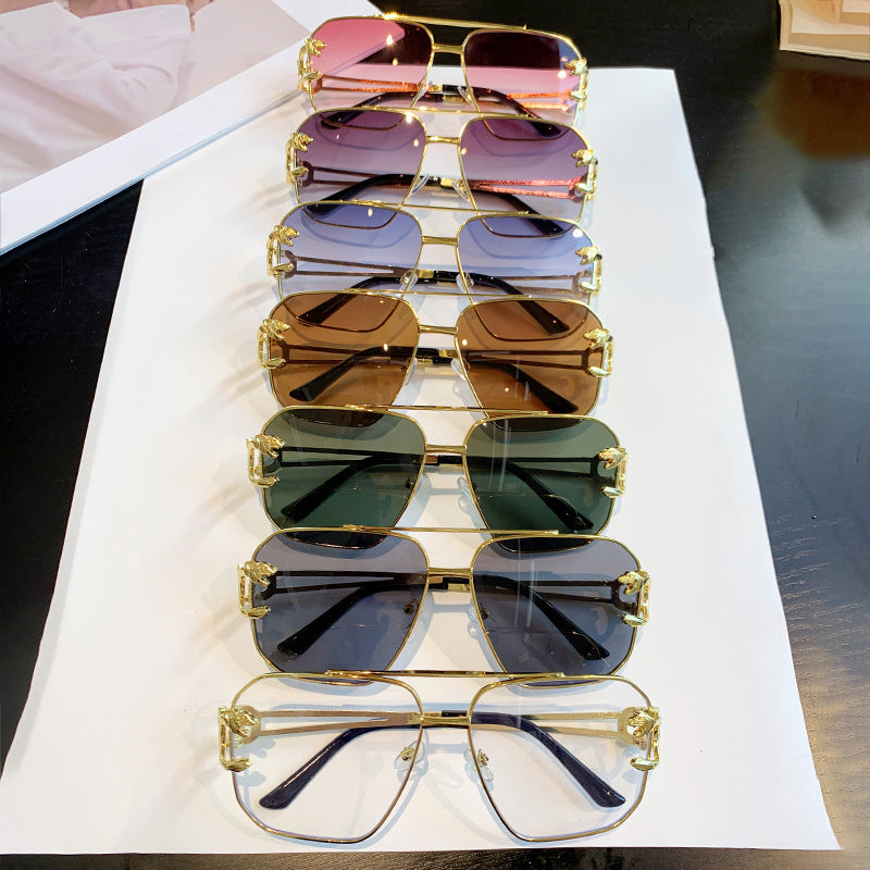 Damen quadratische Sonnenbrille mit luxuriösem Metallrahmen Brehn