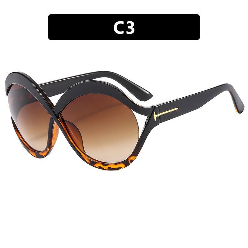 Damen extravagante Cat-Eye Sonnenbrille mit geschwungenem Rahmen Brehn