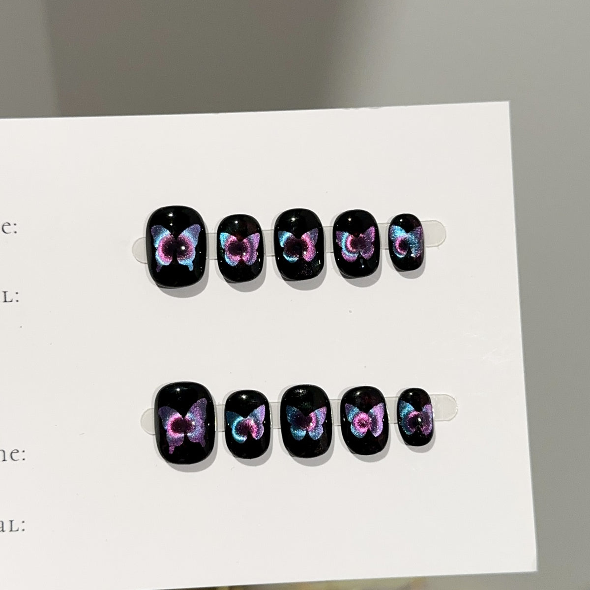 Künstlerisches Schmetterlings-Thema Press-On Nagelset