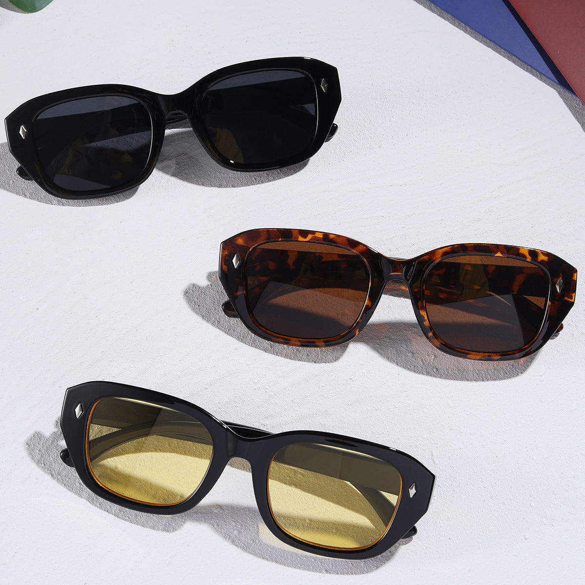 Damen stilvolle quadratische Sonnenbrille mit hochwertigem Schildpatt-Rahmen Brehn