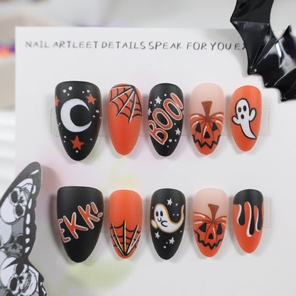 Halloween Kunstnagelset mit Halloween-Motiven und kreativen Designs Brehn