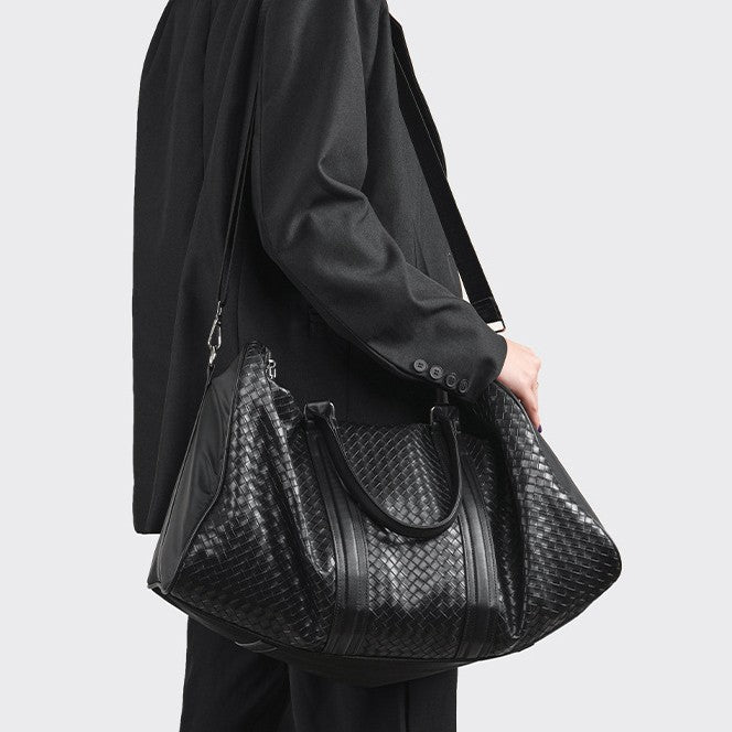 Premium gewebte Leder Wochenend-Duffel-Tasche Brehn