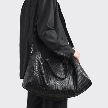 Premium gewebte Leder Wochenend-Duffel-Tasche Brehn