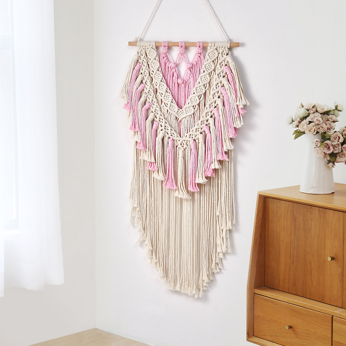 Boho-inspiriertes Makramee-Wandteppich