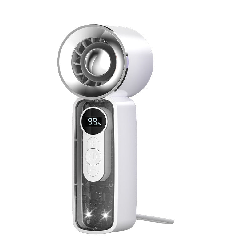 Unisex Tragbarer USB Mini-Ventilator mit LCD-Anzeige und verschiedenen Geschwindigkeitsstufen Brehn