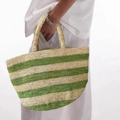 Handgewebte Strandtasche Im Modernen Streifenmuster Brehn