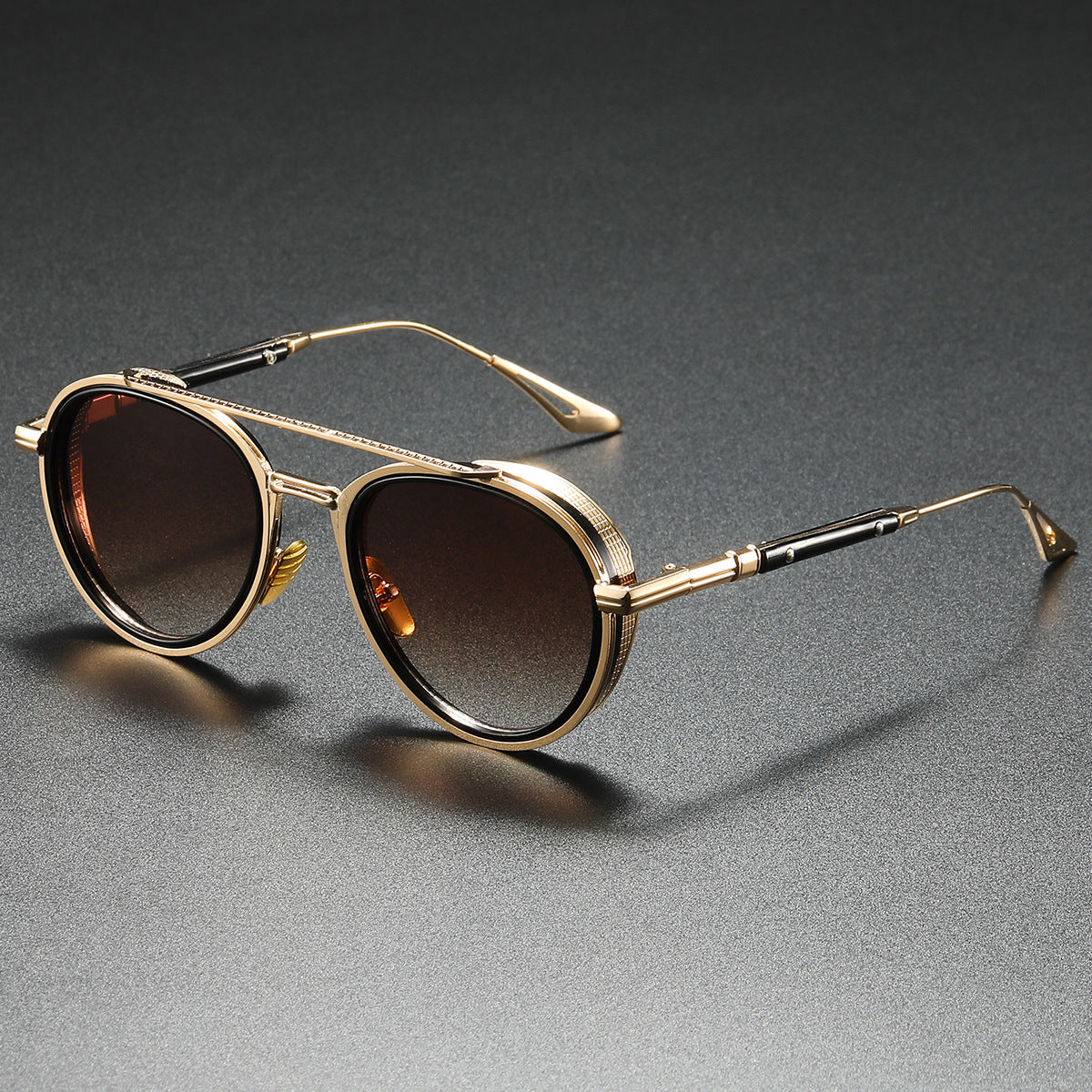 Damen Designer-Sonnenbrille mit luxuriösem Metallrahmen und Retro-Akzenten Brehn