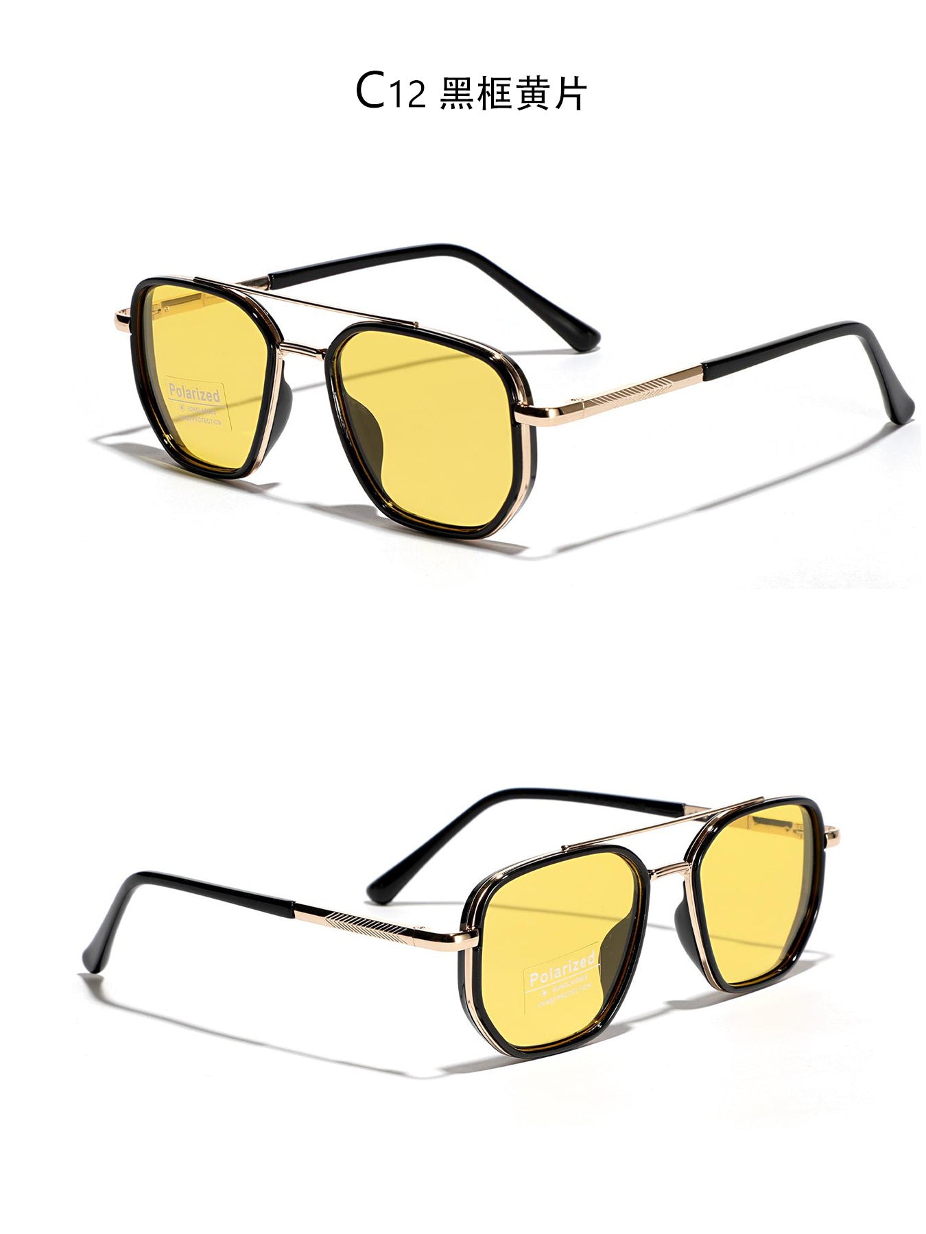 Damen Quadratische Sonnenbrille mit polarisierten Gläsern und elegantem Metallrahmen Brehn