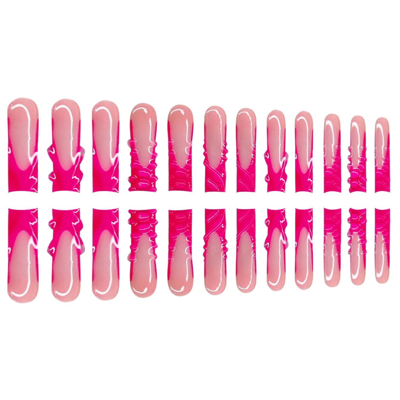 Künstlerisches Langes Press-On-Nagel-Set mit Einzigartigem Design Brehn