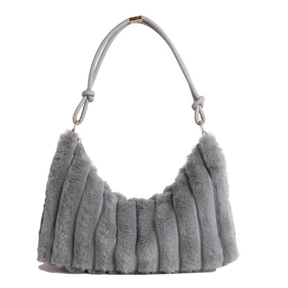 Luxuriöse Kunstfell Hobo-Tasche Brehn