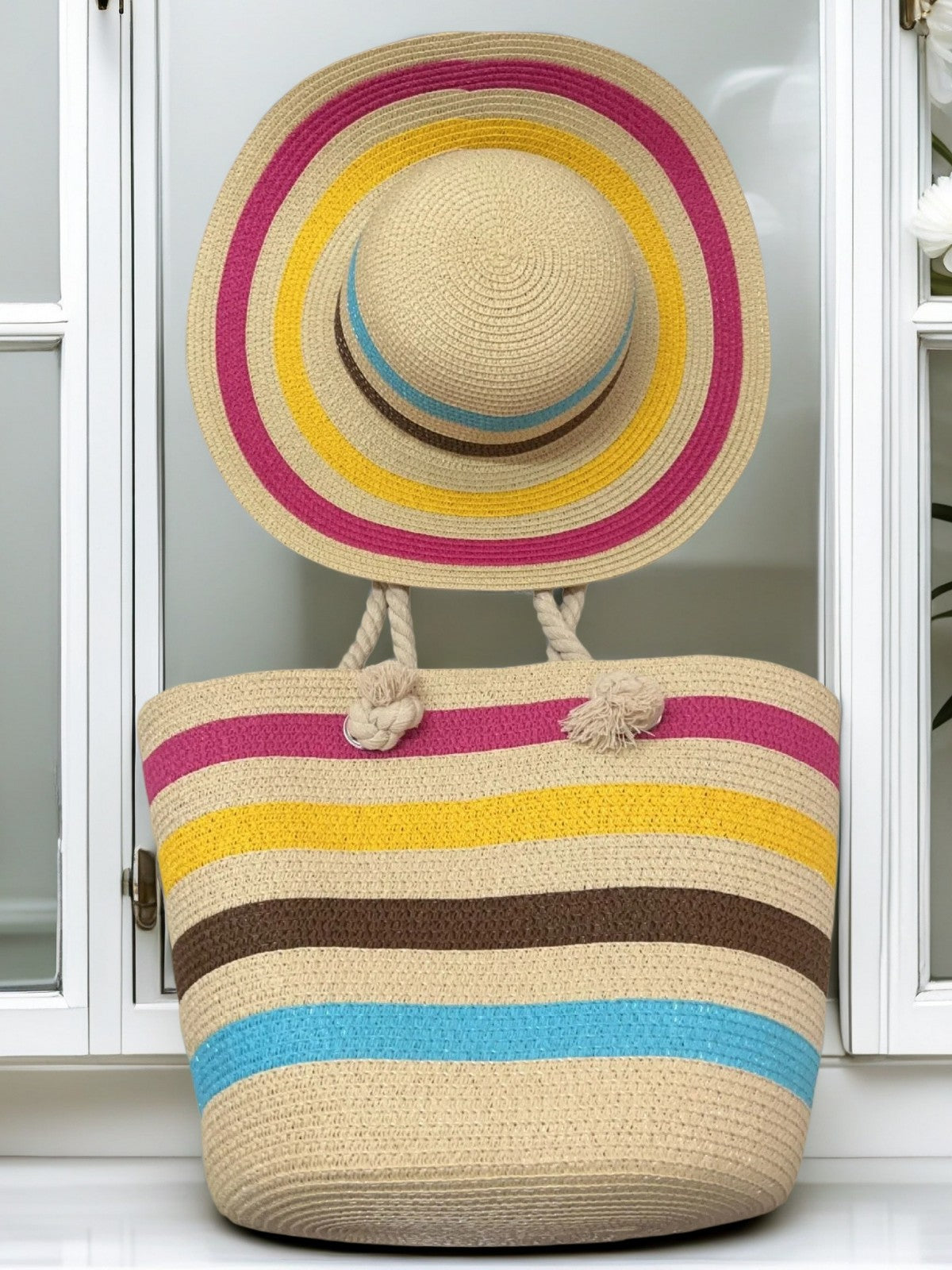 Strandtasche mit Bunten Streifen Brehn