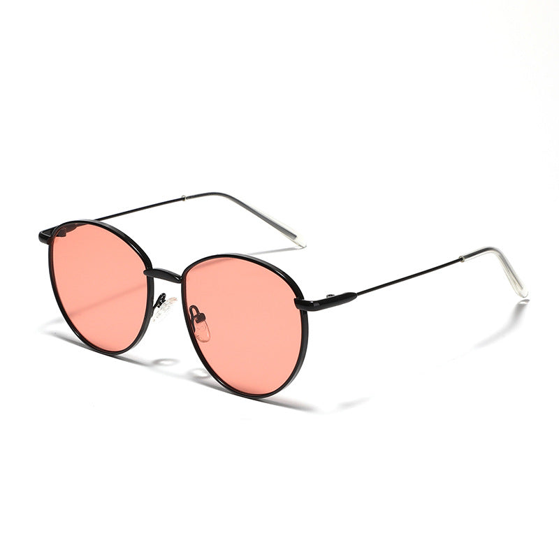 Damen runde Sonnenbrille mit schmalem Metallrahmen und polarisierten Gläsern Brehn