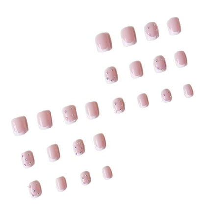 Funkelnde französische Spitze Nail Art Enhancements Brehn