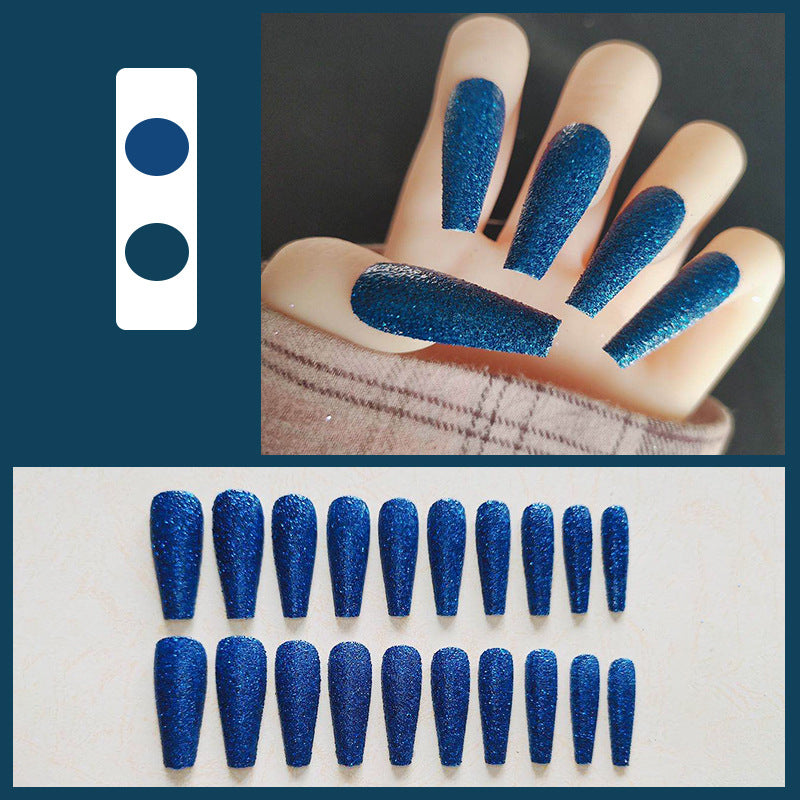 Glänzendes Langes Coffin Press-On Nails Set