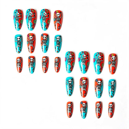 Halloween-inspiriertes Skelett-Nagelkunst-Set