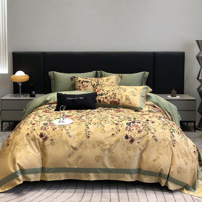 Luxuriöses Baumwollsatin-Bettwäsche-Set mit Tier-Toile-Motiv und Satinkante