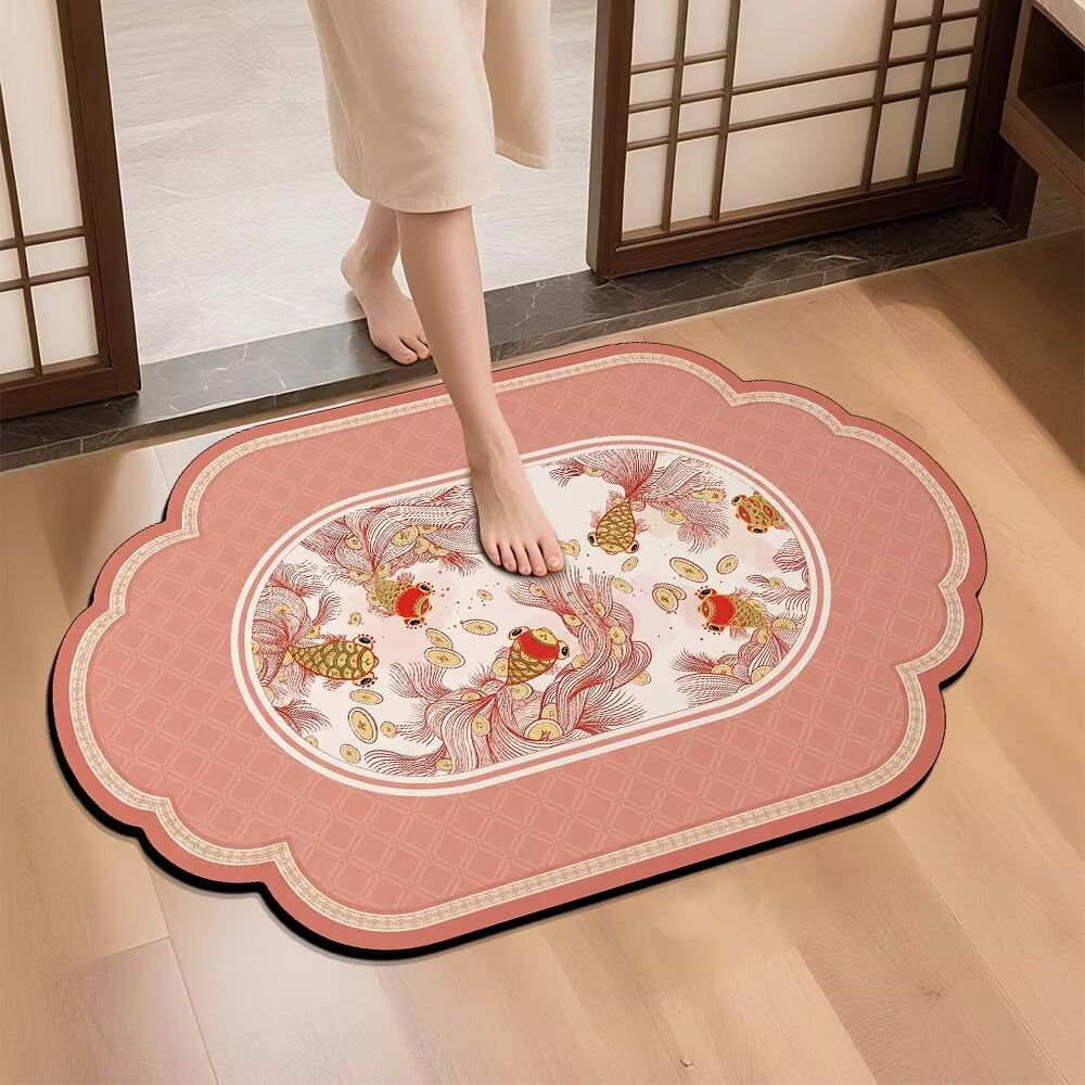 Elegante Vintage Florale Design Badematte