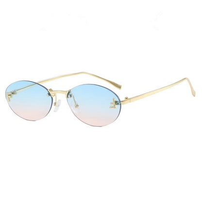 Elegante Metall-Oval-Sonnenbrille Brehn