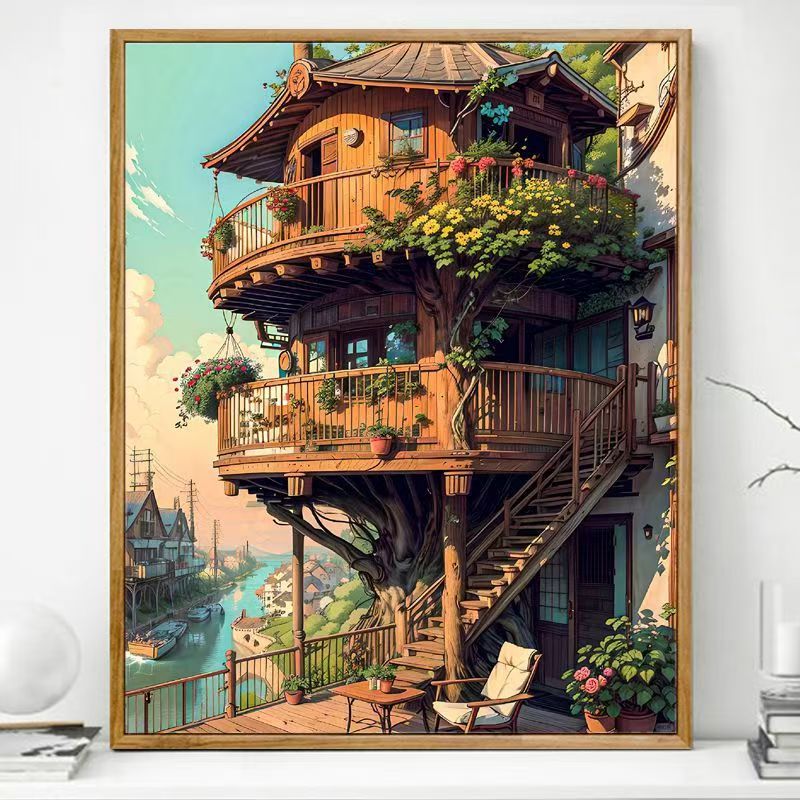 Gemütlicher Balkon Kunstdruck Brehn