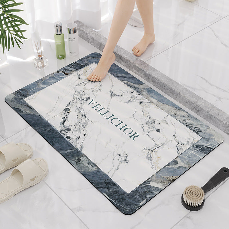 Elegante Marmor Design Badezimmermatte Brehn