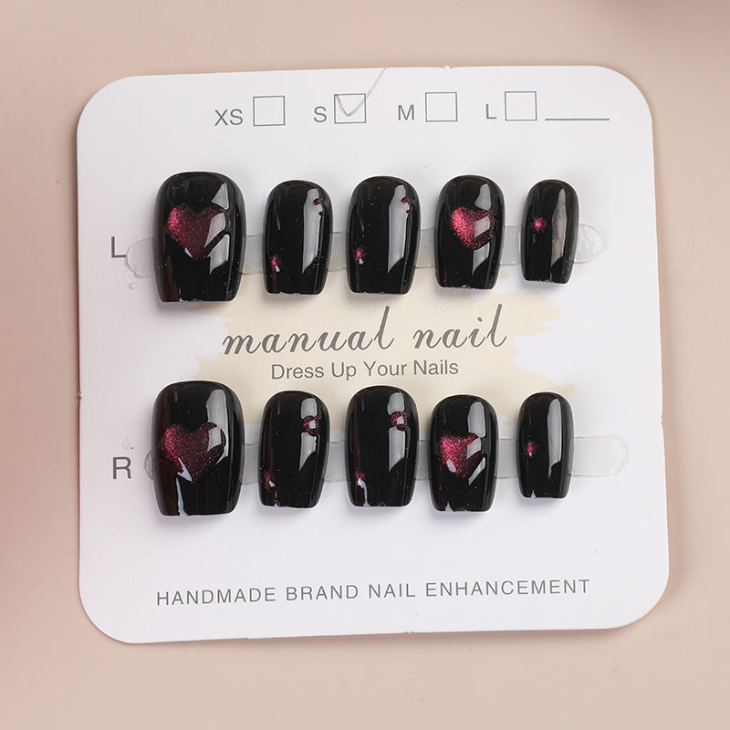 Herz Muster Druck-on-Nagelset Brehn
