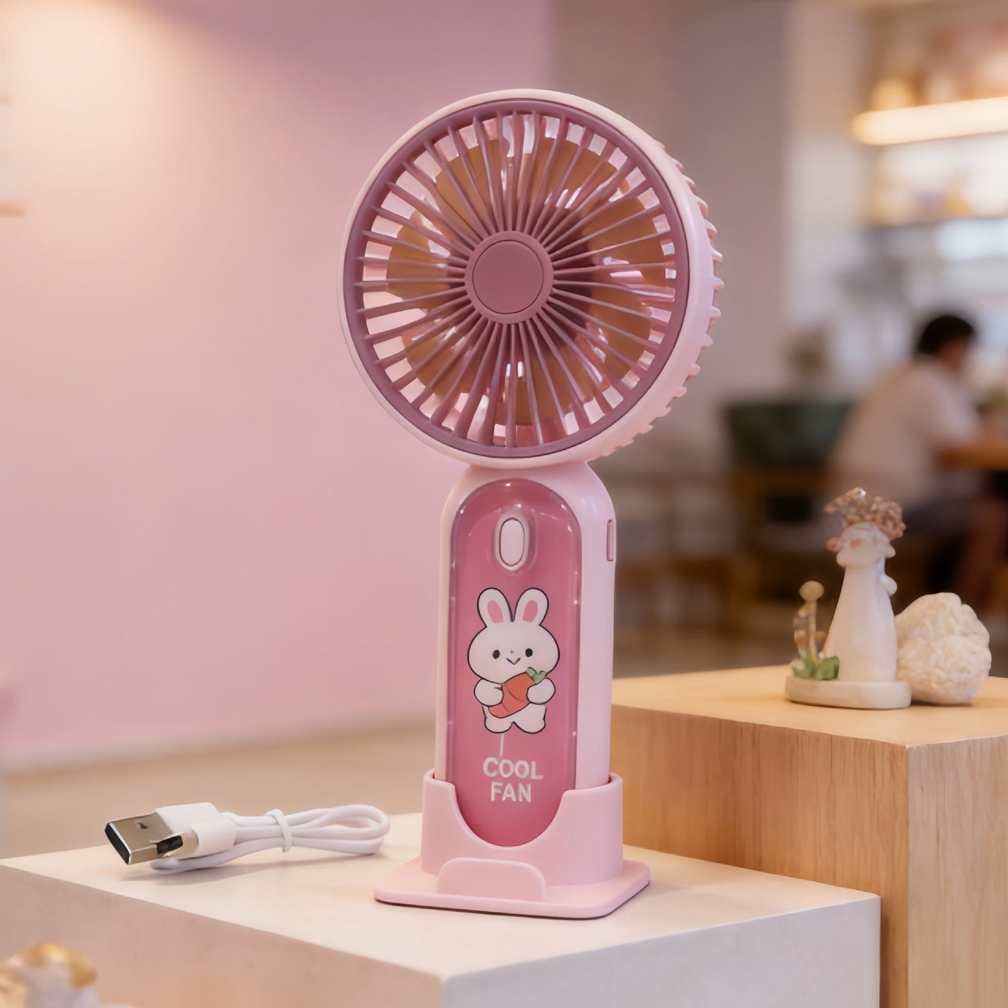 Damen Tragbarer Mini USB Ventilator mit Tier Löwen Design Brehn