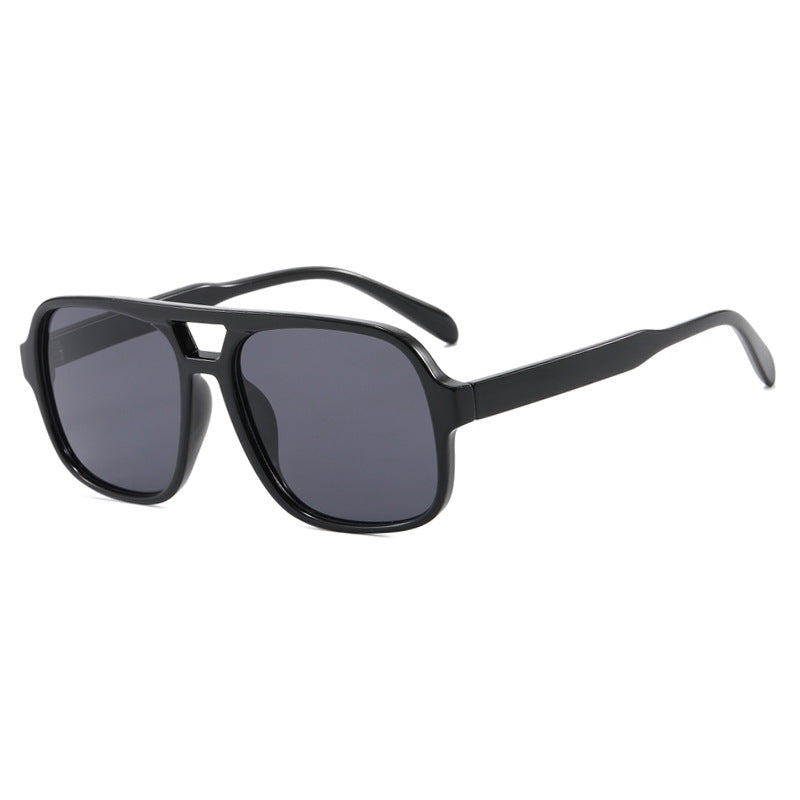 Damen moderne quadratische Sonnenbrille mit stylishem transparentem Rahmen Brehn