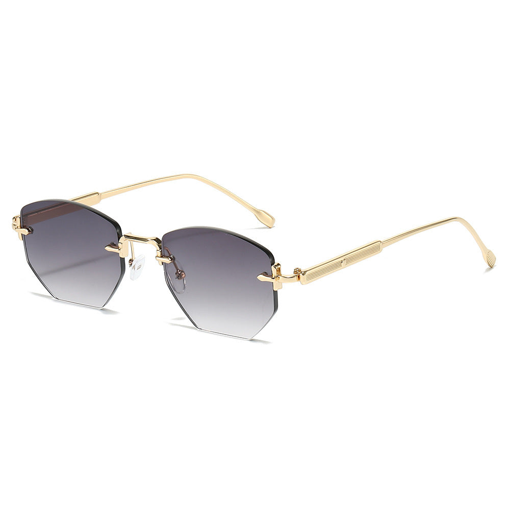 Geometrische Rahmen-Sonnenbrillen mit eleganten goldenen Akzenten Brehn