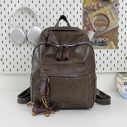Stylische Krokodil-muster Leder Rucksack Brehn