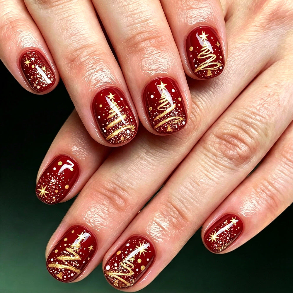 Festliche Feiertags-Themen Press-On Nagelkunst Brehn