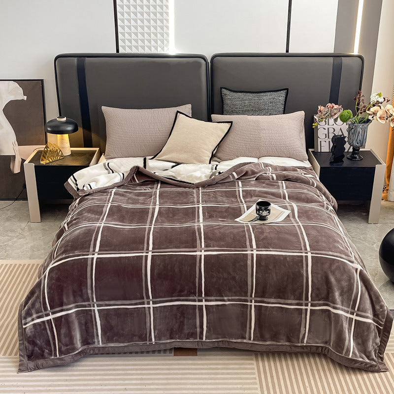 Blumengemusterte Fleece-Wurfdecke Brehn