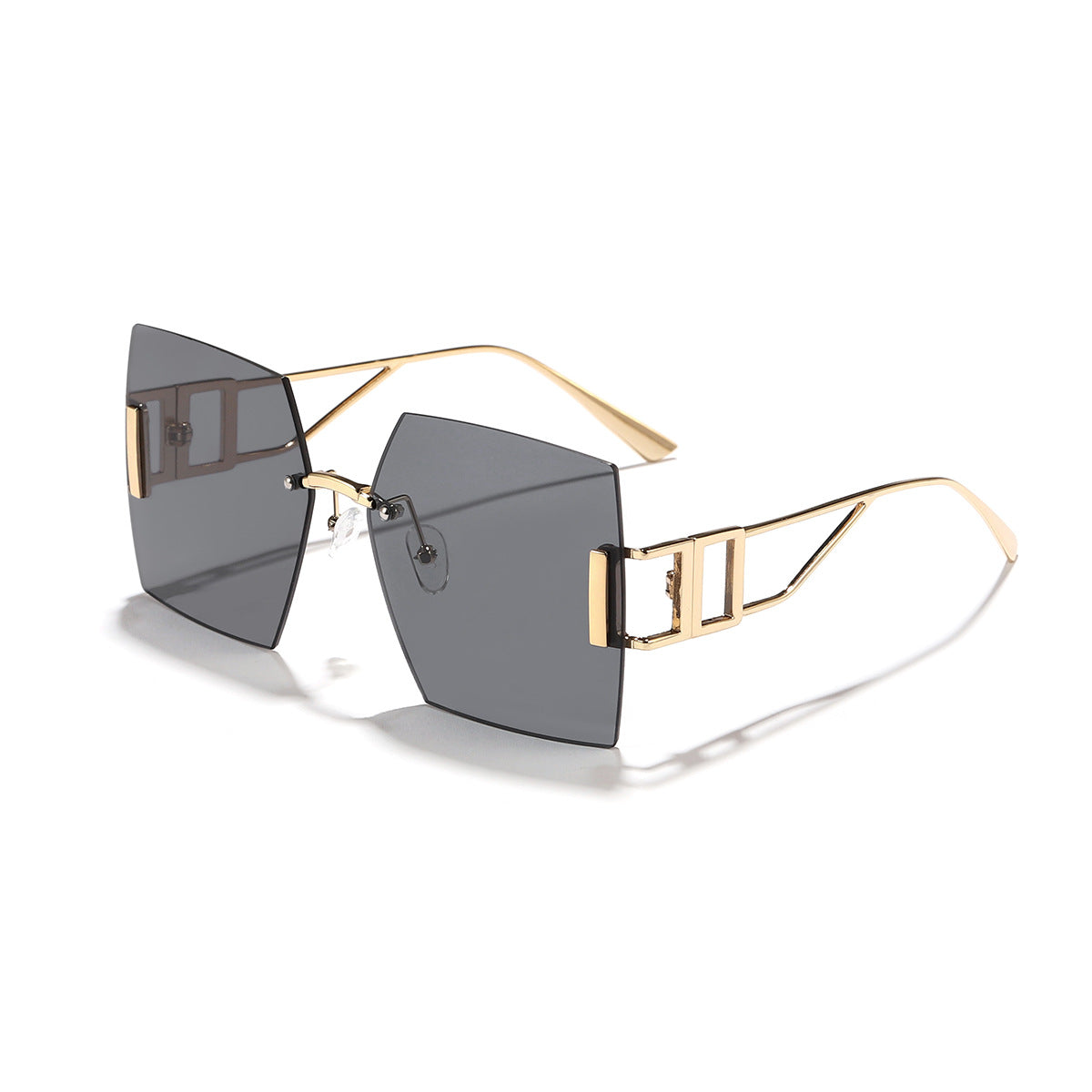 Damen quadratische Sonnenbrille mit luxuriösem Metallrahmen Brehn