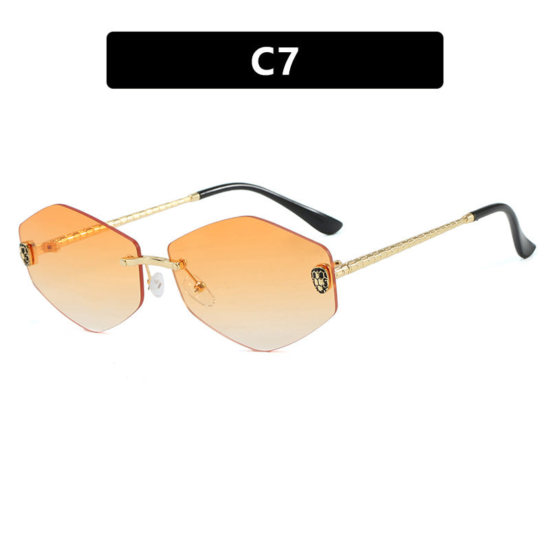 Damen geometrische Sonnenbrille im modernen Design mit elegantem Metallrahmen Brehn
