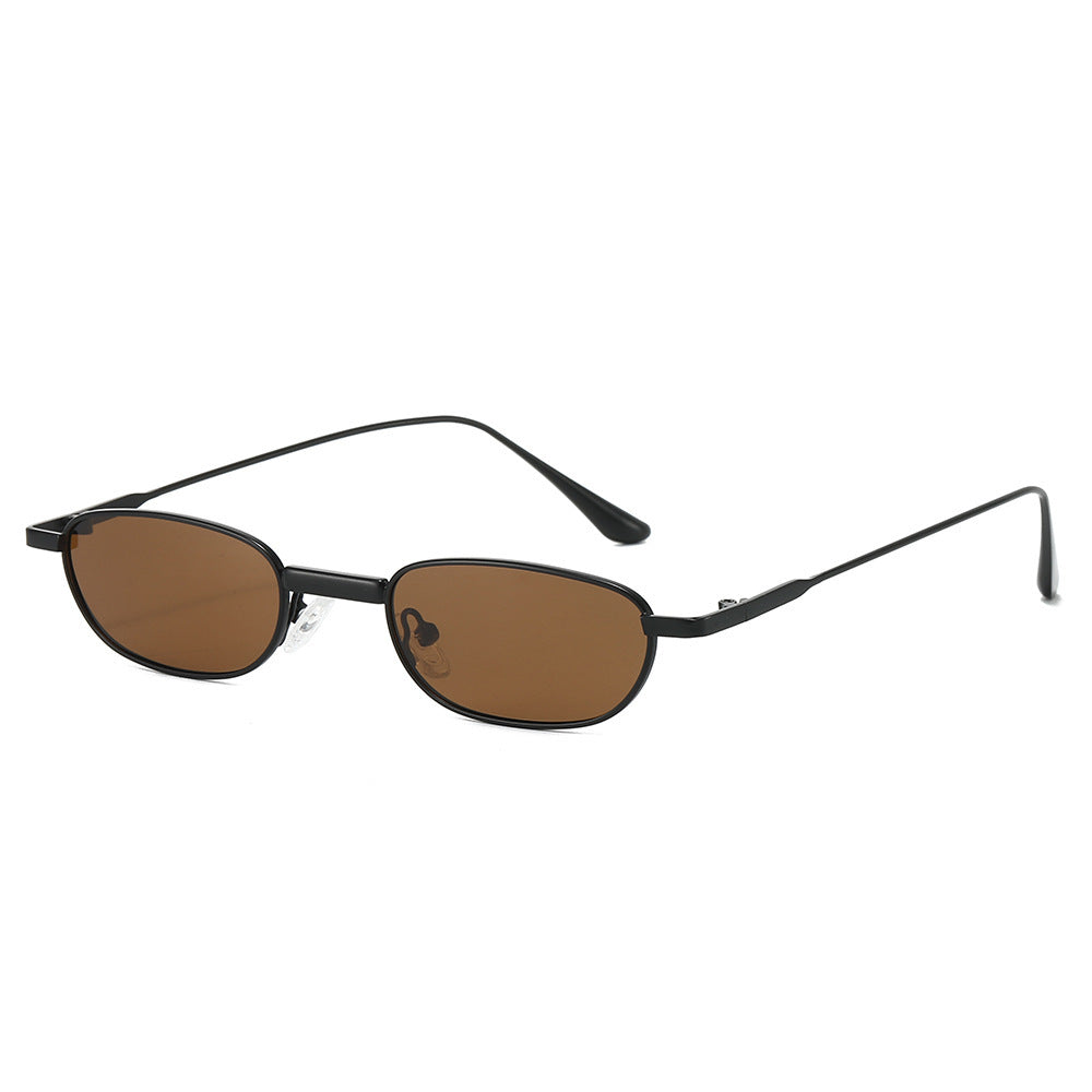 Schlanke Minimalistische Oval Sonnenbrille Brehn