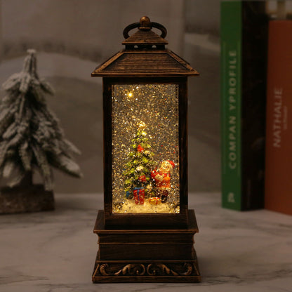 Vintage Weihnachtslaterne mit Schneemann und LED-Beleuchtung Brehn